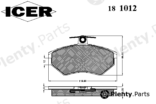  ICER part 181012 Brake Pad Set, disc brake