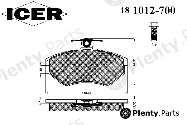  ICER part 181012-700 (181012700) Brake Pad Set, disc brake