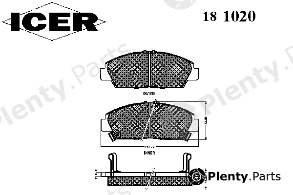  ICER part 181020 Brake Pad Set, disc brake