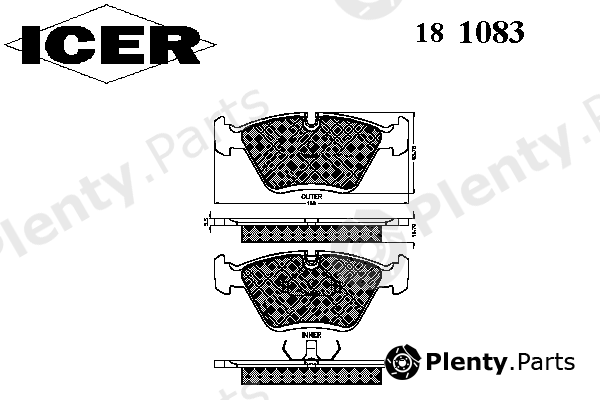  ICER part 181083 Brake Pad Set, disc brake