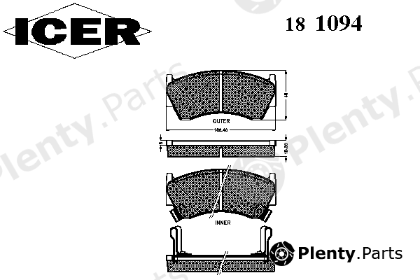  ICER part 181094 Brake Pad Set, disc brake