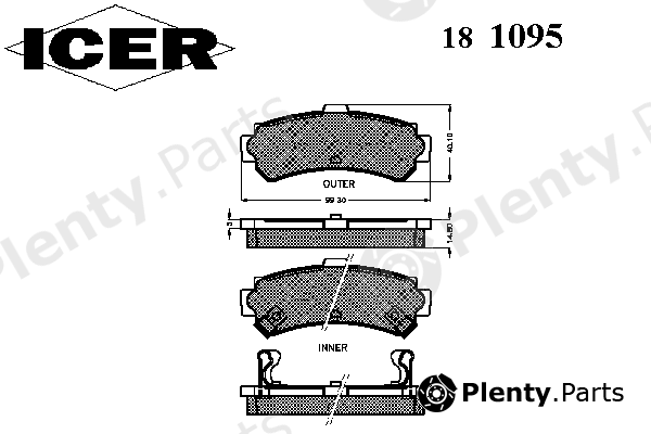  ICER part 181095 Brake Pad Set, disc brake