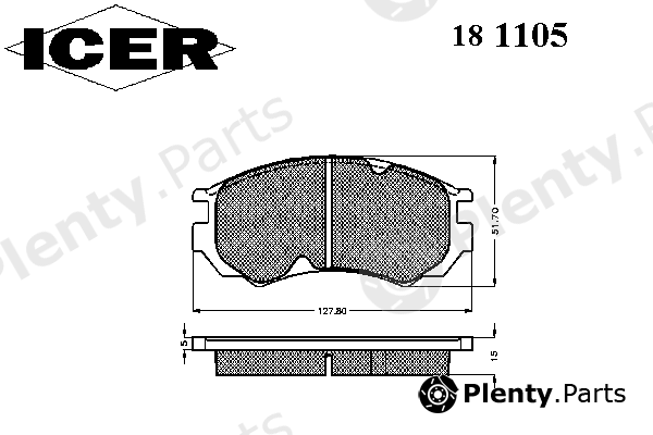  ICER part 181105 Brake Pad Set, disc brake