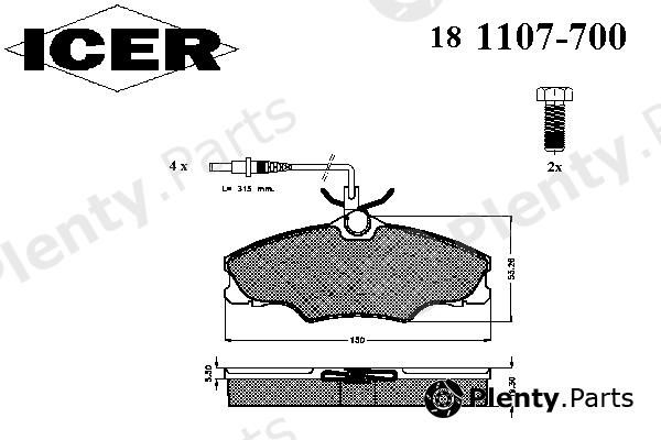  ICER part 181107-700 (181107700) Brake Pad Set, disc brake