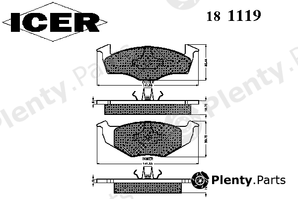  ICER part 181119 Brake Pad Set, disc brake