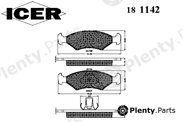  ICER part 181142 Brake Pad Set, disc brake