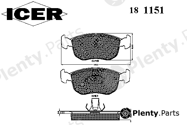  ICER part 181151 Brake Pad Set, disc brake