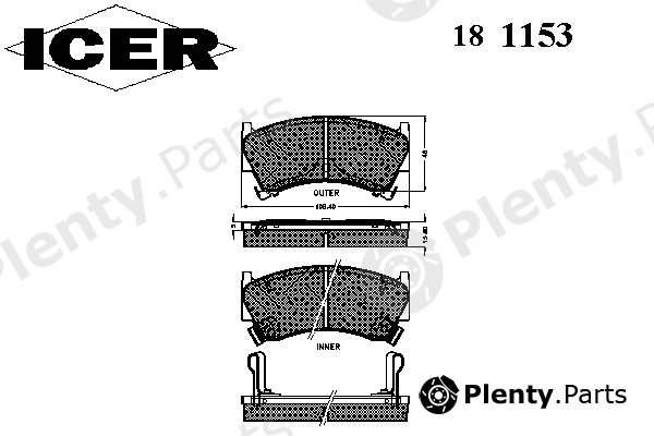  ICER part 181153 Brake Pad Set, disc brake