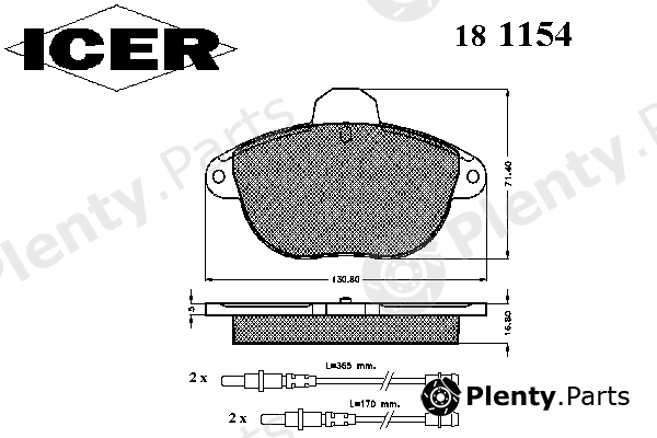  ICER part 181154 Brake Pad Set, disc brake