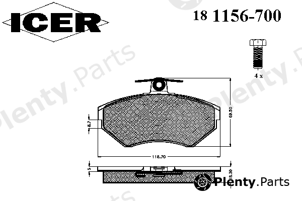  ICER part 181156-700 (181156700) Brake Pad Set, disc brake