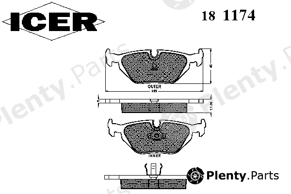  ICER part 181174 Brake Pad Set, disc brake