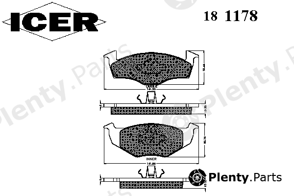  ICER part 181178 Brake Pad Set, disc brake
