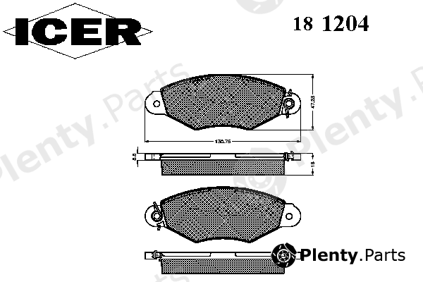  ICER part 181204 Brake Pad Set, disc brake