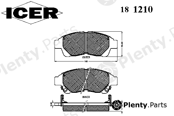  ICER part 181210 Brake Pad Set, disc brake