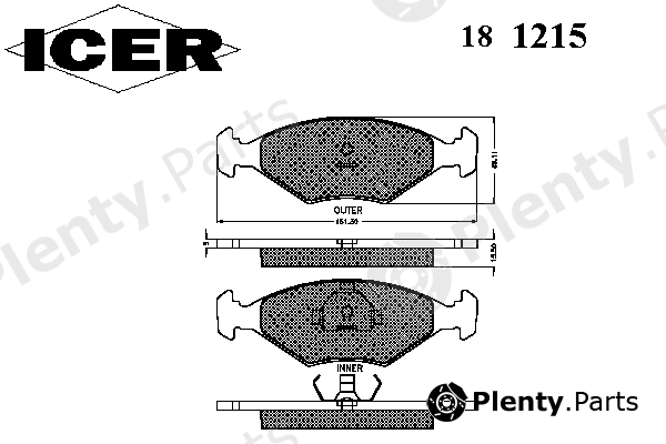  ICER part 181215 Brake Pad Set, disc brake