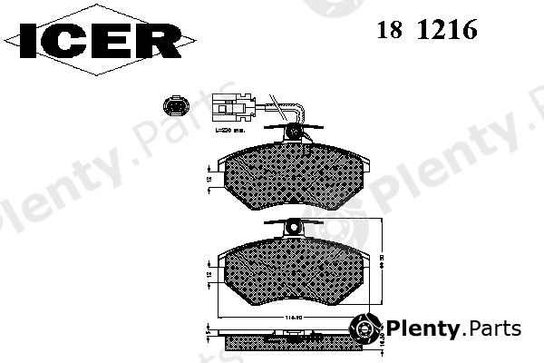  ICER part 181216 Brake Pad Set, disc brake