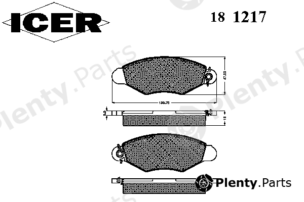  ICER part 181217 Brake Pad Set, disc brake