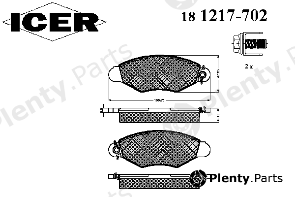  ICER part 181217-702 (181217702) Brake Pad Set, disc brake