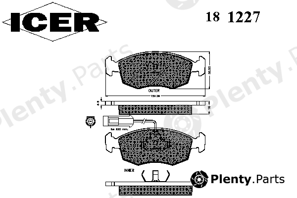  ICER part 181227 Brake Pad Set, disc brake