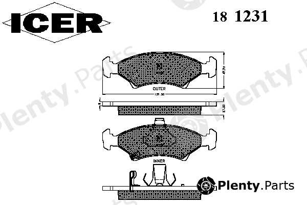  ICER part 181231 Brake Pad Set, disc brake