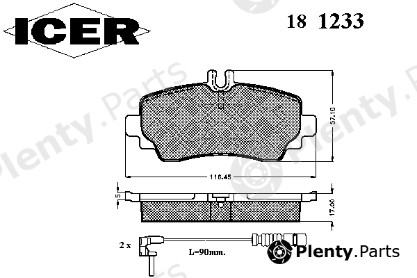  ICER part 181233 Brake Pad Set, disc brake