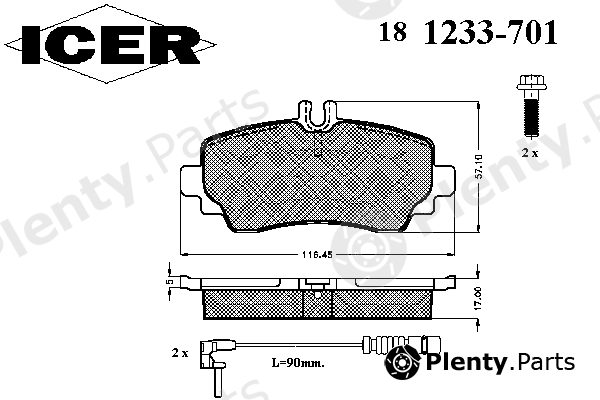  ICER part 181233-701 (181233701) Brake Pad Set, disc brake