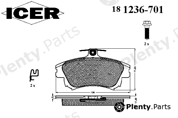  ICER part 181236-701 (181236701) Brake Pad Set, disc brake