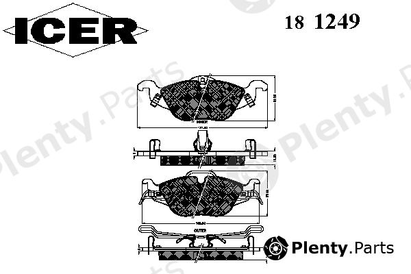  ICER part 181249 Brake Pad Set, disc brake