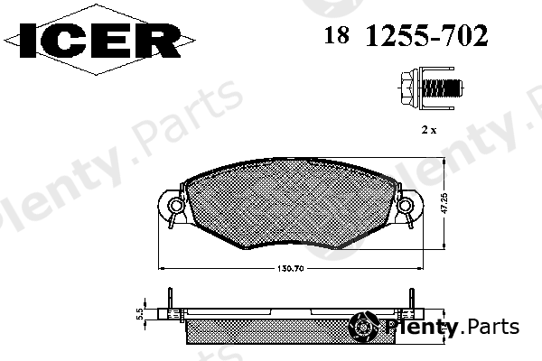  ICER part 181255-702 (181255702) Brake Pad Set, disc brake