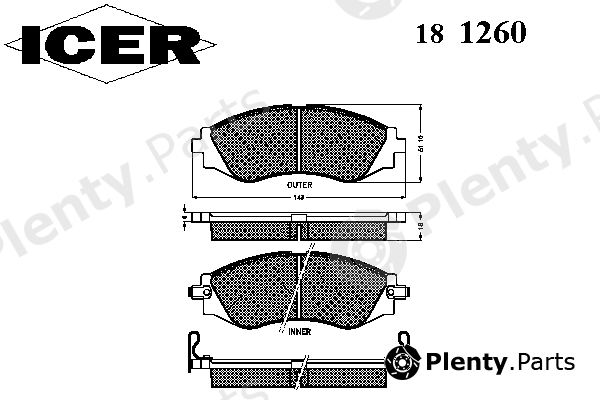  ICER part 181260 Brake Pad Set, disc brake