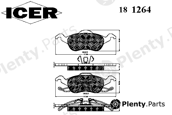  ICER part 181264 Brake Pad Set, disc brake