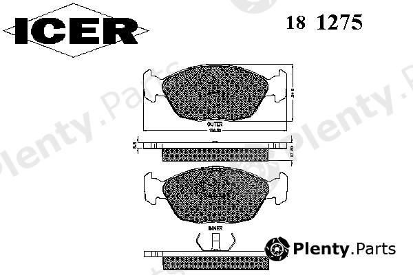  ICER part 181275 Brake Pad Set, disc brake