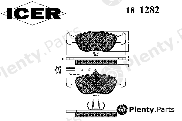  ICER part 181282 Brake Pad Set, disc brake