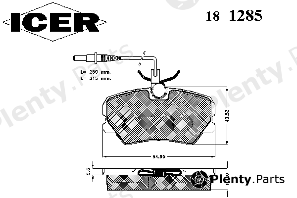  ICER part 181285 Brake Pad Set, disc brake