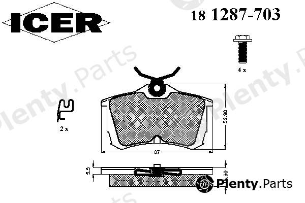 ICER part 181287-703 (181287703) Brake Pad Set, disc brake