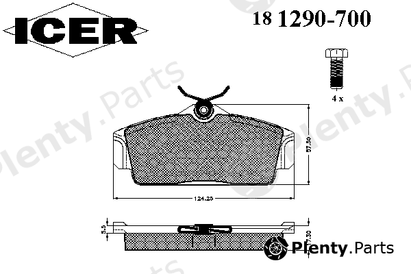  ICER part 181290-700 (181290700) Brake Pad Set, disc brake