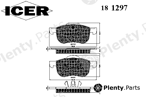  ICER part 181297 Brake Pad Set, disc brake
