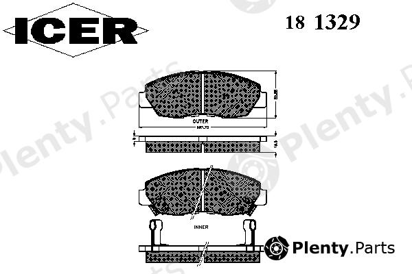  ICER part 181329 Brake Pad Set, disc brake