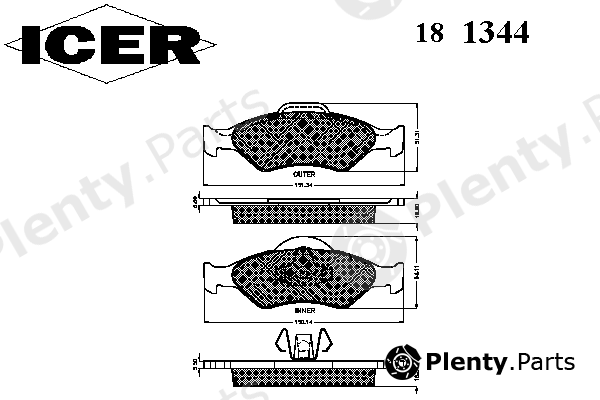  ICER part 181344 Brake Pad Set, disc brake