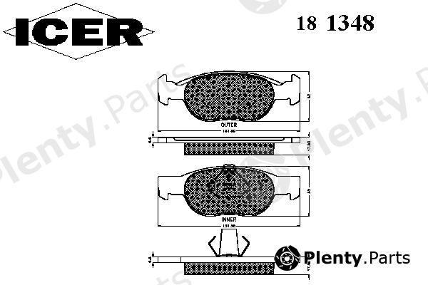 ICER part 181348 Brake Pad Set, disc brake
