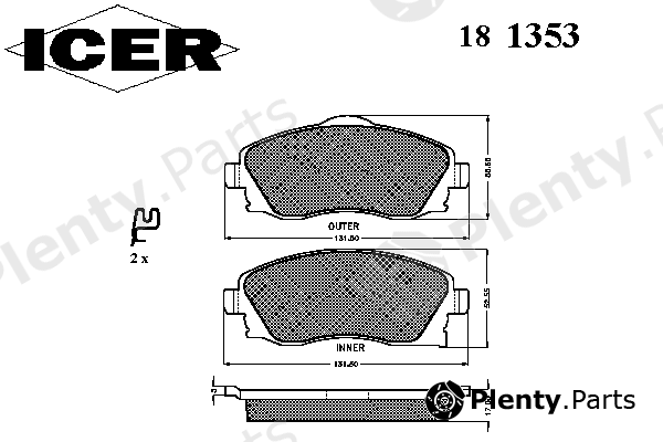  ICER part 181353 Brake Pad Set, disc brake