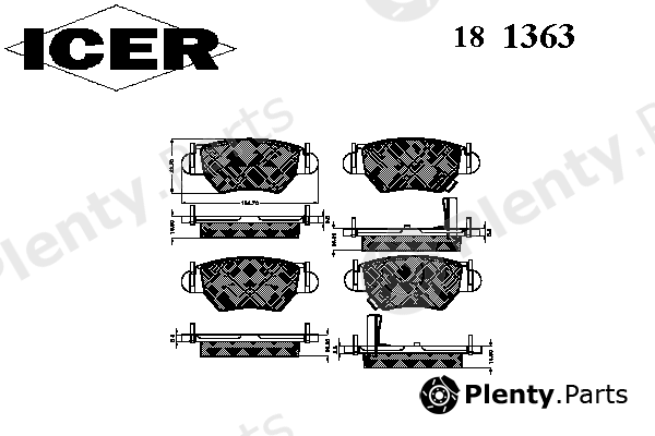  ICER part 181363 Brake Pad Set, disc brake