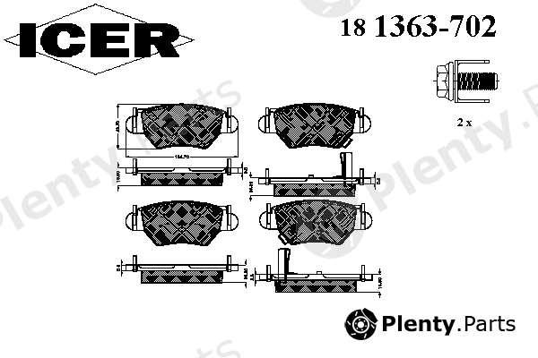  ICER part 181363-702 (181363702) Brake Pad Set, disc brake