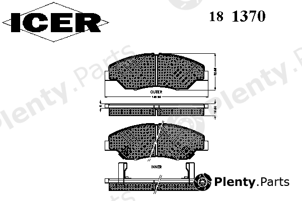  ICER part 181370 Brake Pad Set, disc brake