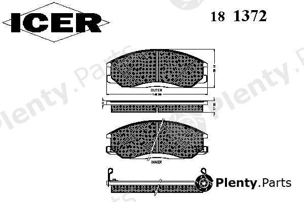  ICER part 181372 Brake Pad Set, disc brake