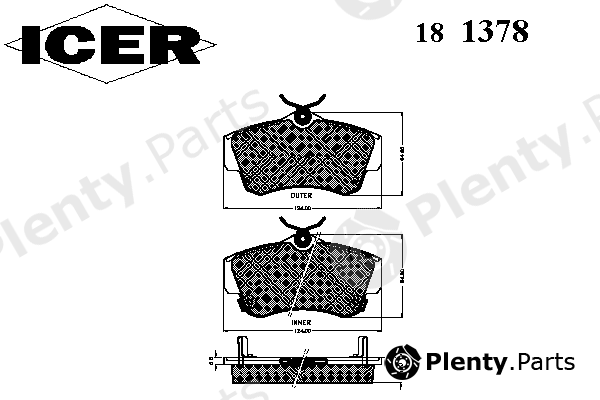  ICER part 181378 Brake Pad Set, disc brake