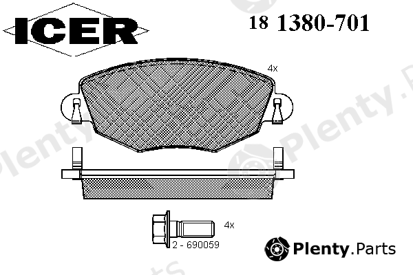 ICER part 181380-701 (181380701) Brake Pad Set, disc brake