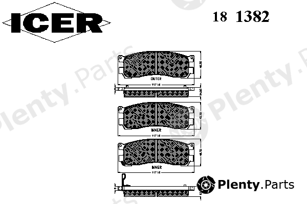  ICER part 181382 Brake Pad Set, disc brake
