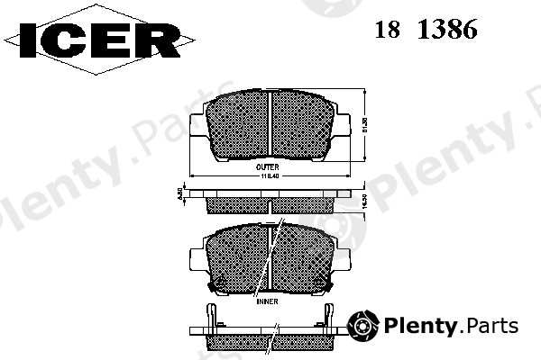  ICER part 181386 Brake Pad Set, disc brake