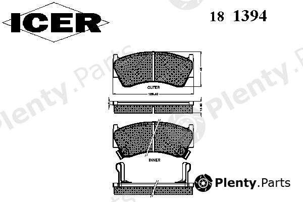  ICER part 181394 Brake Pad Set, disc brake